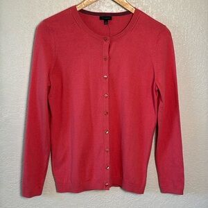 Talbots Women's Small Poppy Color Cardigan Button Up Long Sleeve Spring NWT